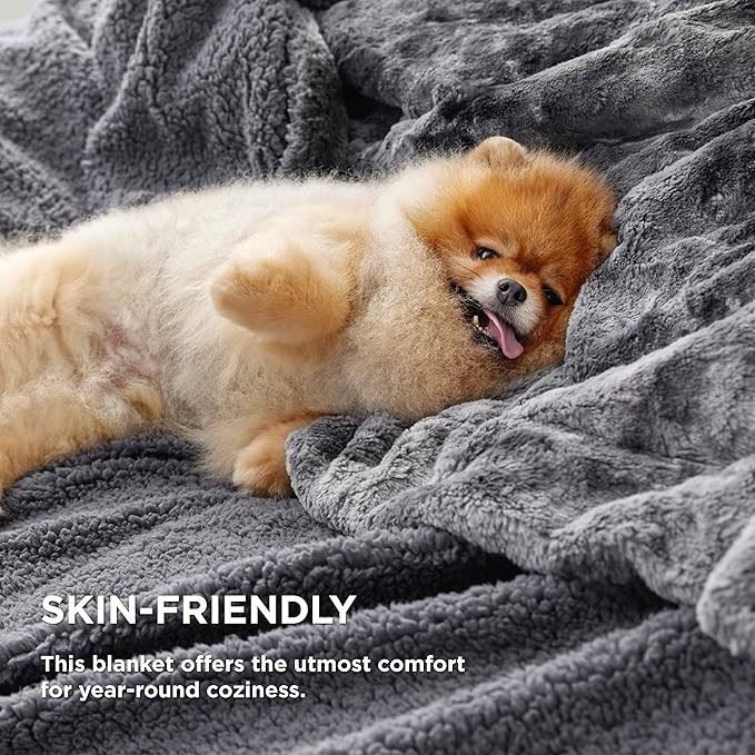 Grey Tie Dye GentleSoft Sherpa Blanket - Warm Fleece For Couch/Bed Decor best
