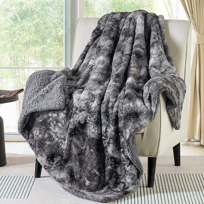 Blanced Sherpa Gentlesoft Sherpa - cnu cynnes ar gyfer addurn soffa/gwely
