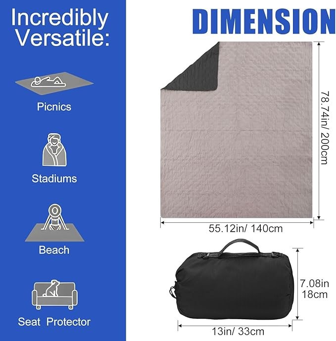 Quilted Windproof Waterproof Fleece Warm Blanket factory